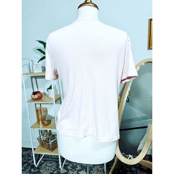 Retro Basic Editions Pink Embroidered Floral T-Shirt - Picture 4 of 5